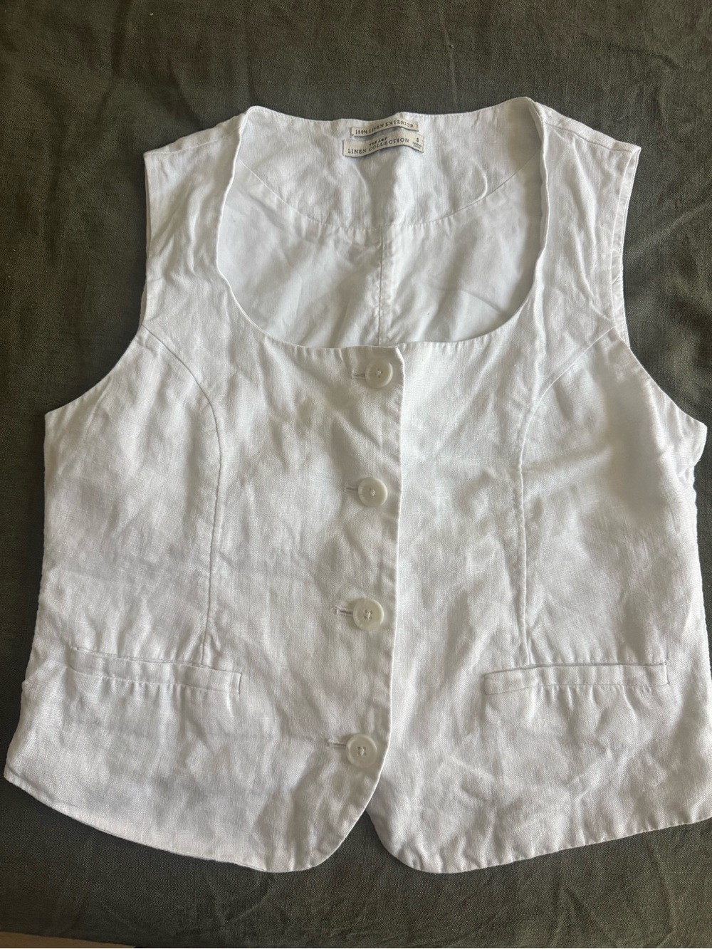 Abercrombie & Fitch White Linen Scoop-Neck top